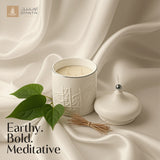 Jiwar -  Large Candle| Earthy Patchouli- Beige & Silver