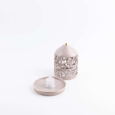 Jiwar - Small Lantern Candle Holder - Lavender & Gold