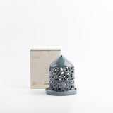 Jiwar -Small Lantern Candle Holder - Haze Blue & Silver