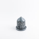 Jiwar -Small Lantern Candle Holder - Haze Blue & Silver