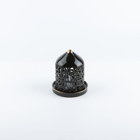 Jiwar - Small Lantern Candle Holder - Black & Gold