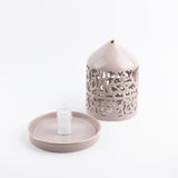 Jiwar - Large Lantern Candle Holder - Lavender & Gold