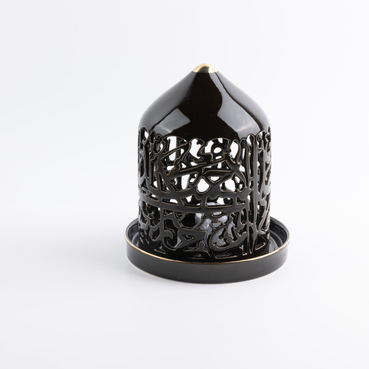 Jiwar - Large Lantern Candle Holder - Black & Gold