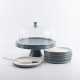 Jiwar - Cake Set (9-Pc) - Haze Blue & Silver