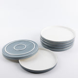 Jiwar - Dessert Serving Plates - Haze Blue & Silver