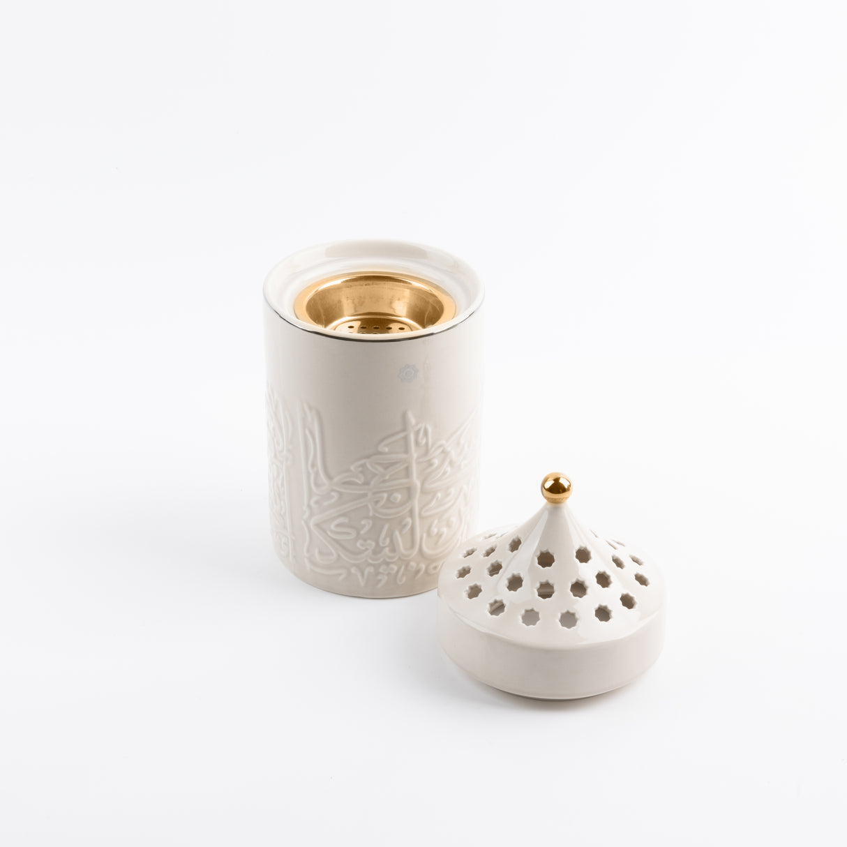 Jiwar - Incense Burner - Beige & Gold