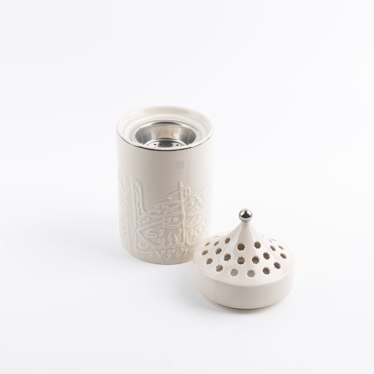 Jiwar - Incense Burner - Beige & Silver