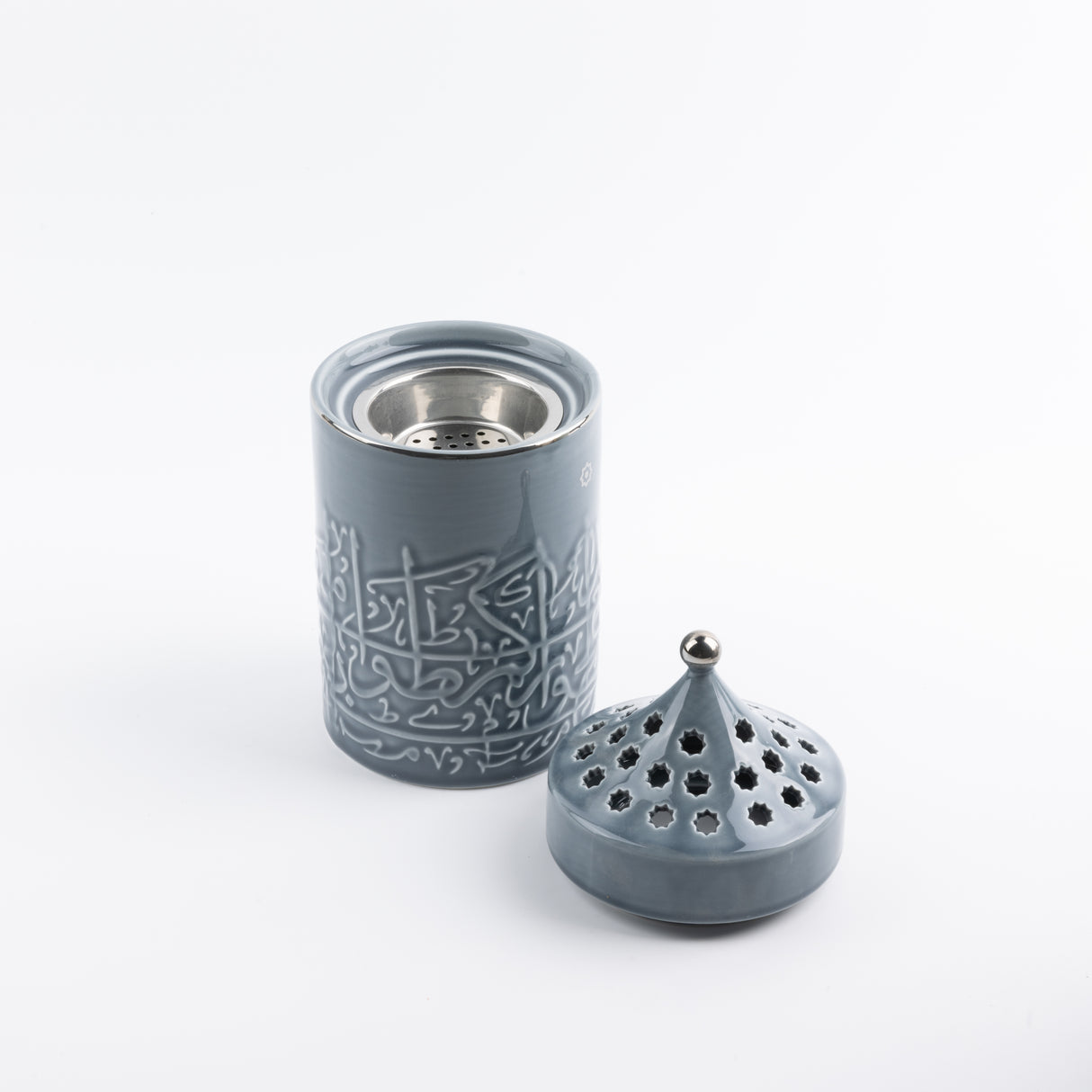 Jiwar - Incense Burner - Haze Blue & Silver