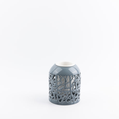 Jiwar - Medium Decorative Vase - Haze Blue & Silver