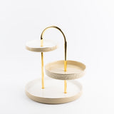 Jiwar - 3 Tier Plate - Ivory & Gold