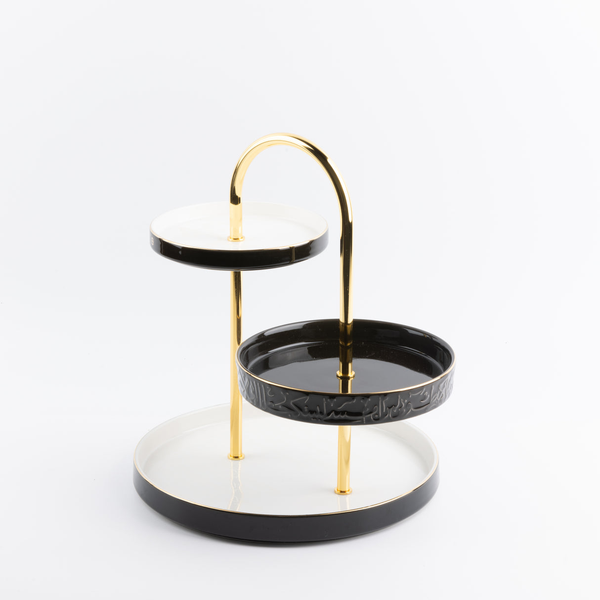 Jiwar - 3 Tier Plate - Black & Gold