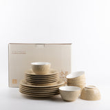 Jiwar - Dinner Set (18-Pc) - Ivory & Gold