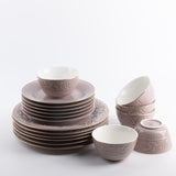 Jiwar - Dinner Set (18-Pc) - Lavender & Gold