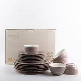 Jiwar - Dinner Set (18-Pc) - Lavender & Gold