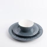 Jiwar - Dinner Set (18-Pc) - Haze Blue & Silver