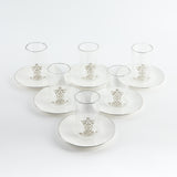 Naqsh - Tea Set (12-Pc) - White & Silver