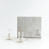 Naqsh - Tea Set (12-Pc) - White & Silver