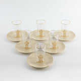 Naqsh - Tea Set (12-Pc) - Ivory & Gold