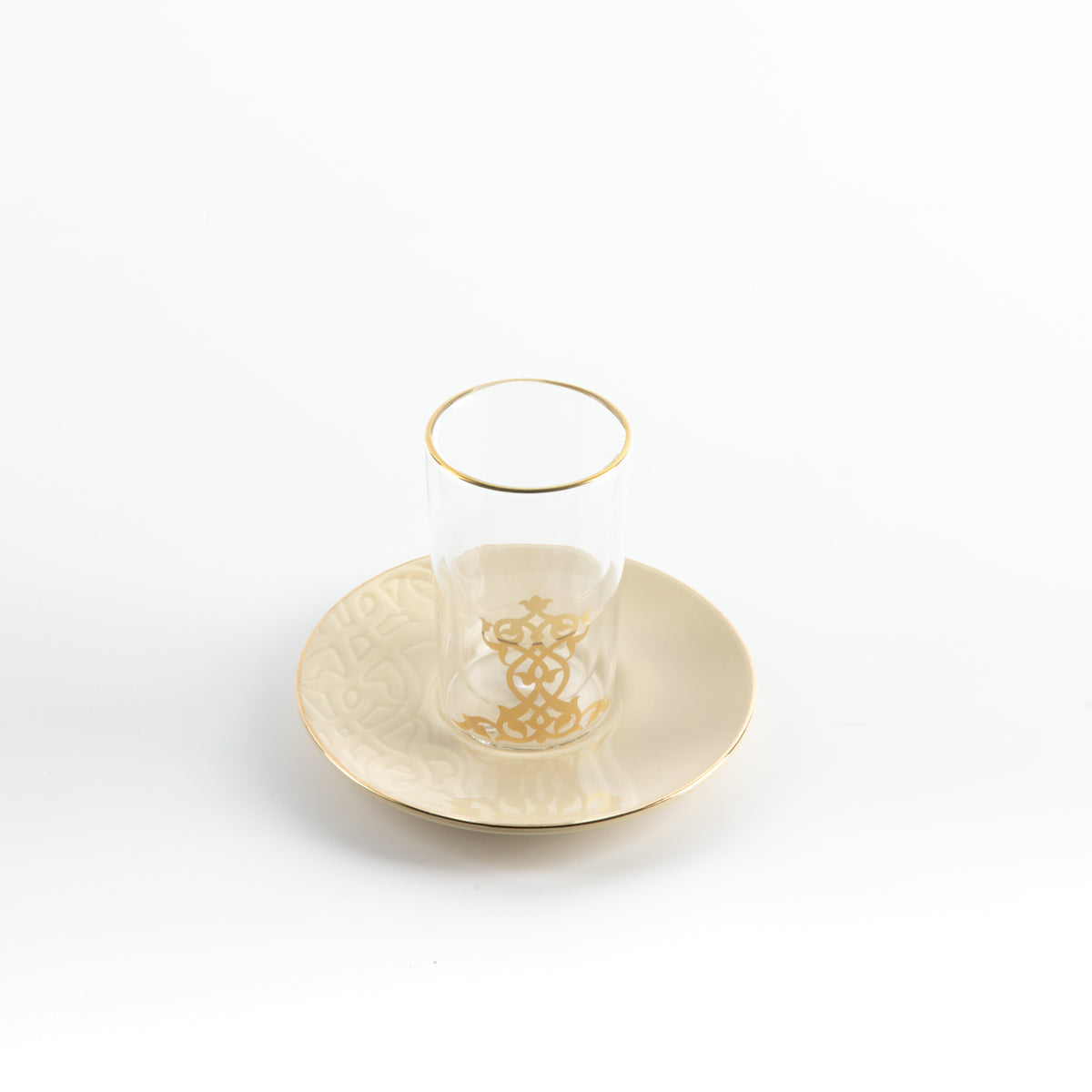 Naqsh - Tea Set (12-Pc) - Ivory & Gold