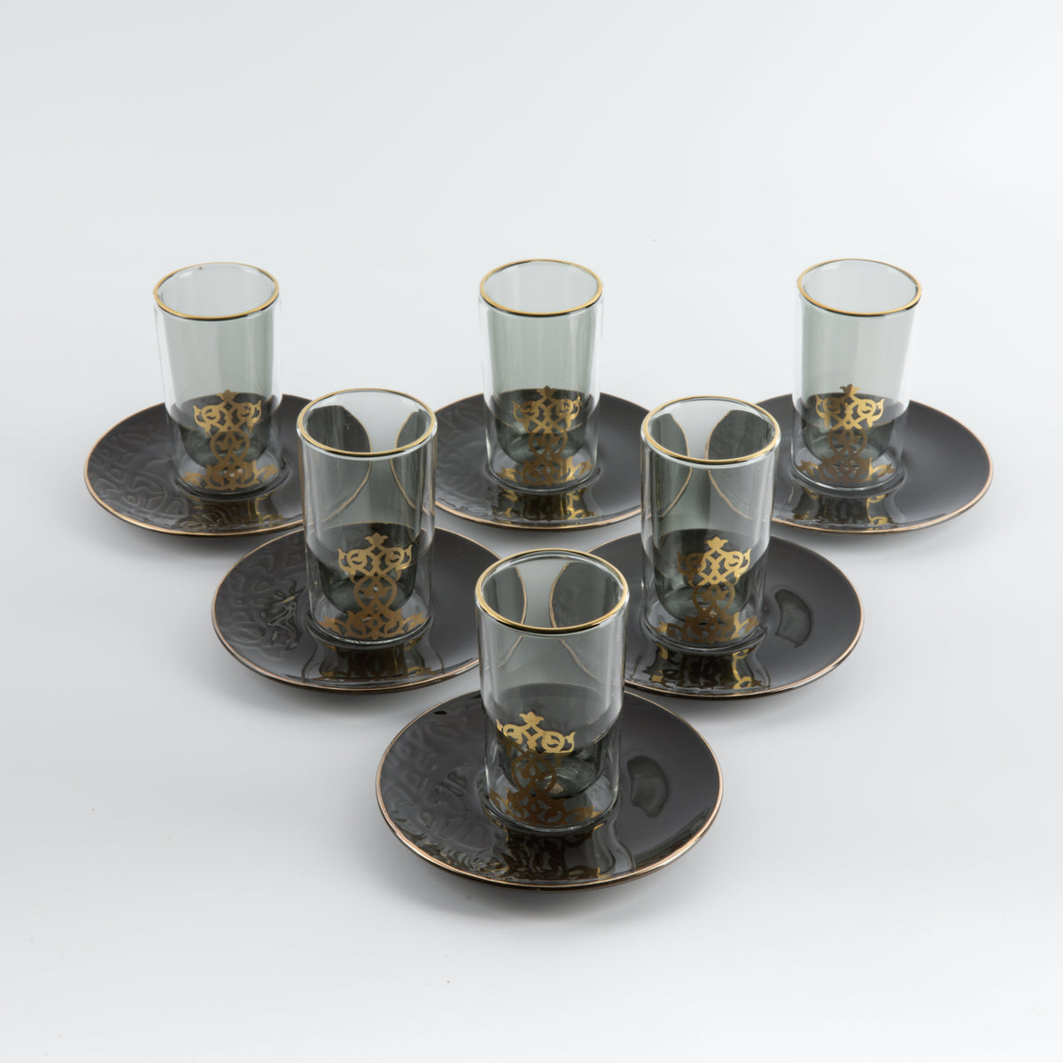 Naqsh - Tea Set (12-Pc) - Black & Gold