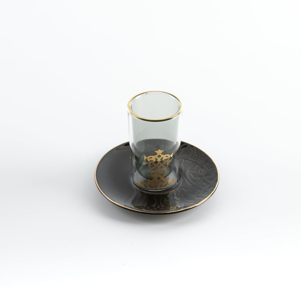 Naqsh - Tea Set (12-Pc) - Black & Gold