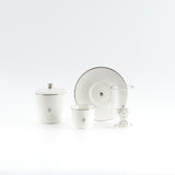 Naqsh - Tea Set (19-Pc) - White & Silver