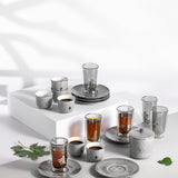 Naqsh - Tea Set (19-Pc) - Grey & Silver