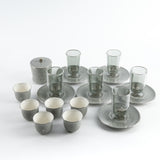 Naqsh - Tea Set (19-Pc) - Grey & Silver