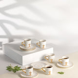 Naqsh - Espresso/Turkish Coffee Set (12-Pc)-White & Gold