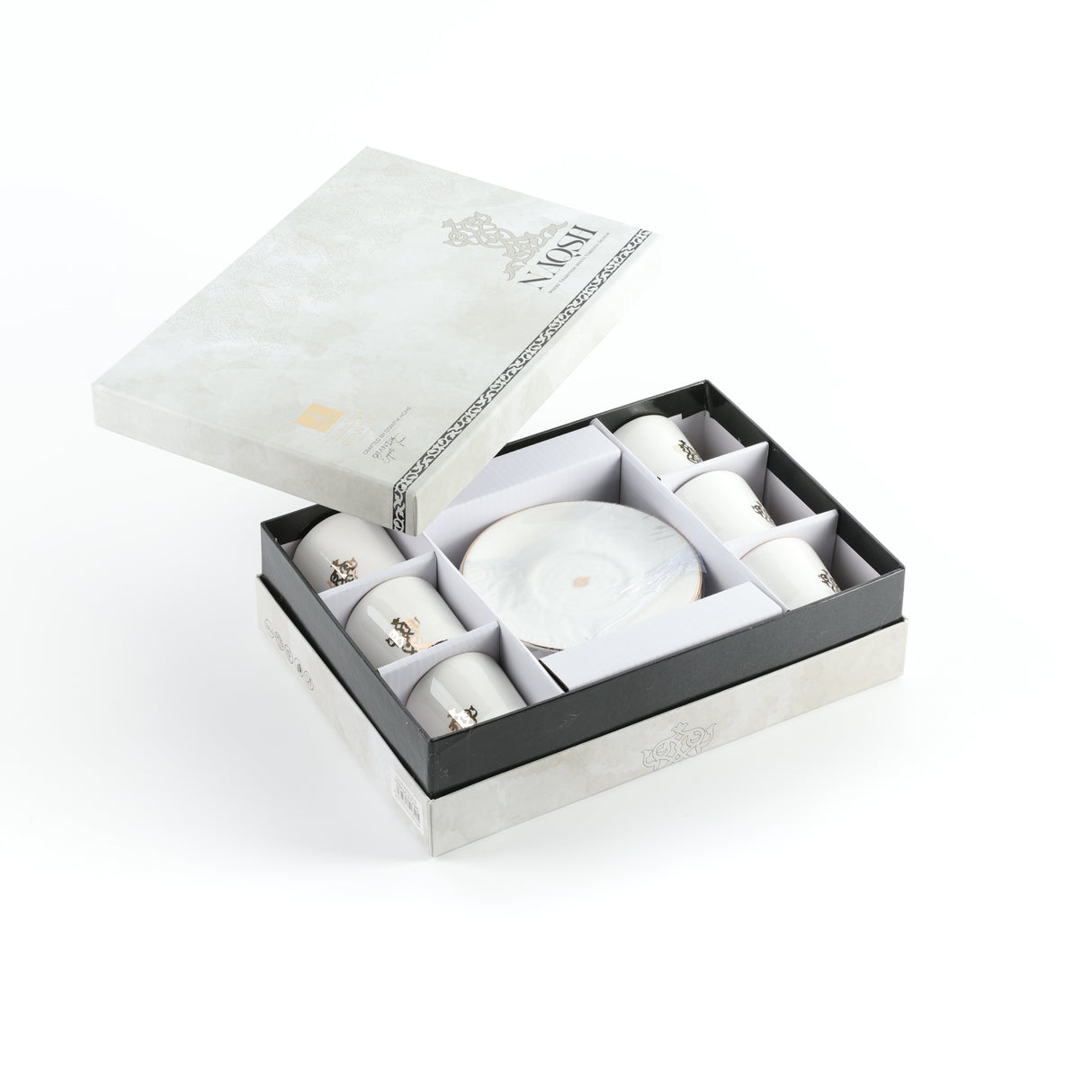Naqsh - Espresso/Turkish Coffee Set (12-Pc)-White & Gold