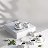 Naqsh - Espresso/Turkish Coffee Set (12-Pc)-White & Silver