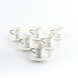 Naqsh - Espresso/Turkish Coffee Set (12-Pc)-White & Silver