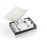 Naqsh - Espresso/Turkish Coffee Set (12-Pc)-White & Silver