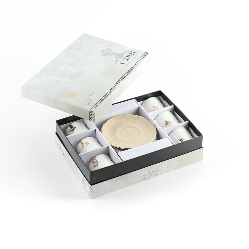Naqsh - Espresso/Turkish Coffee Set (12-Pc)-Ivory & Gold