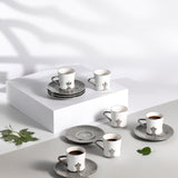 Naqsh - Espresso/Turkish Coffee Set (12-Pc)-Grey & Silver