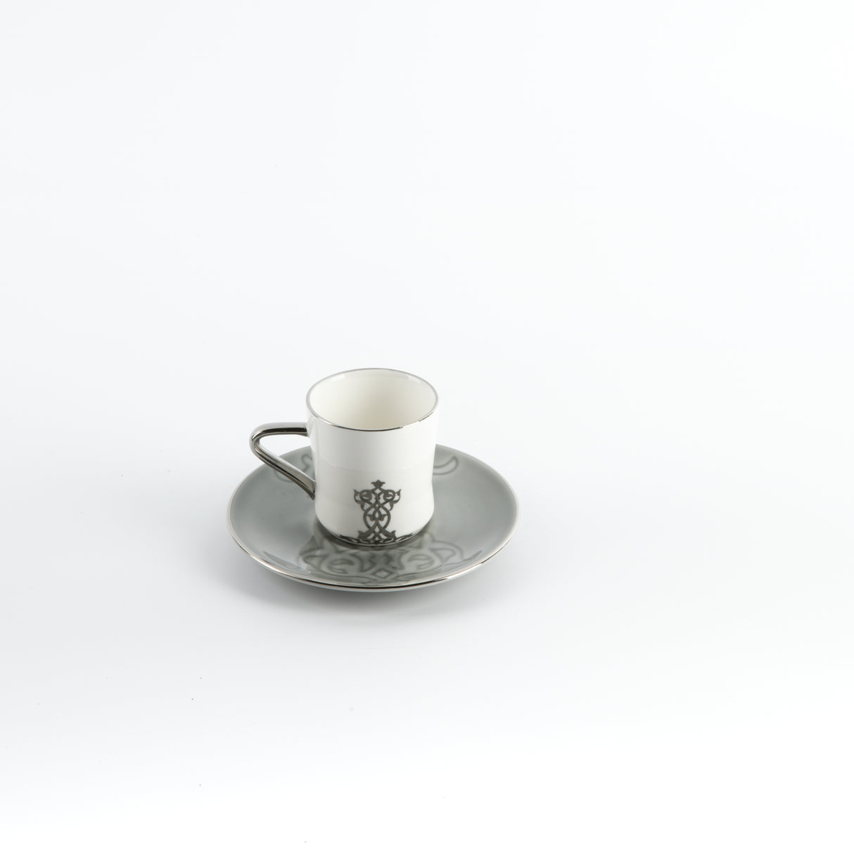 Naqsh - Espresso/Turkish Coffee Set (12-Pc)-Grey & Silver