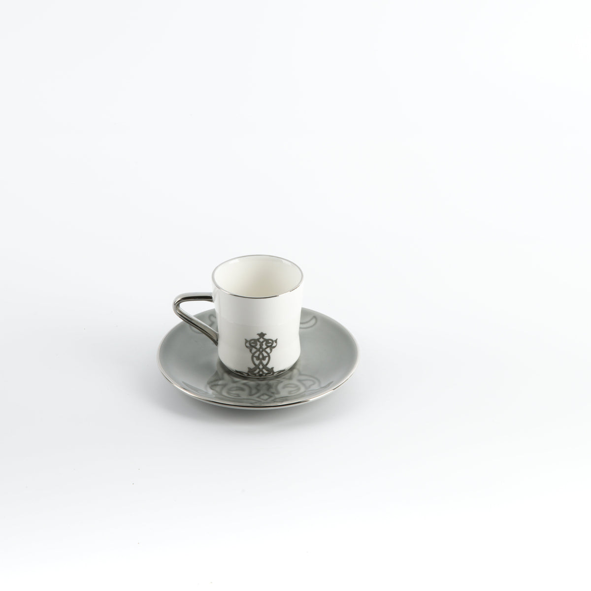 Naqsh - Espresso/Turkish Coffee Set (12-Pc)-Grey & Silver