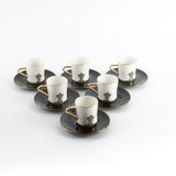 Naqsh - Espresso/Turkish Coffee Set (12-Pc)-Black & Gold