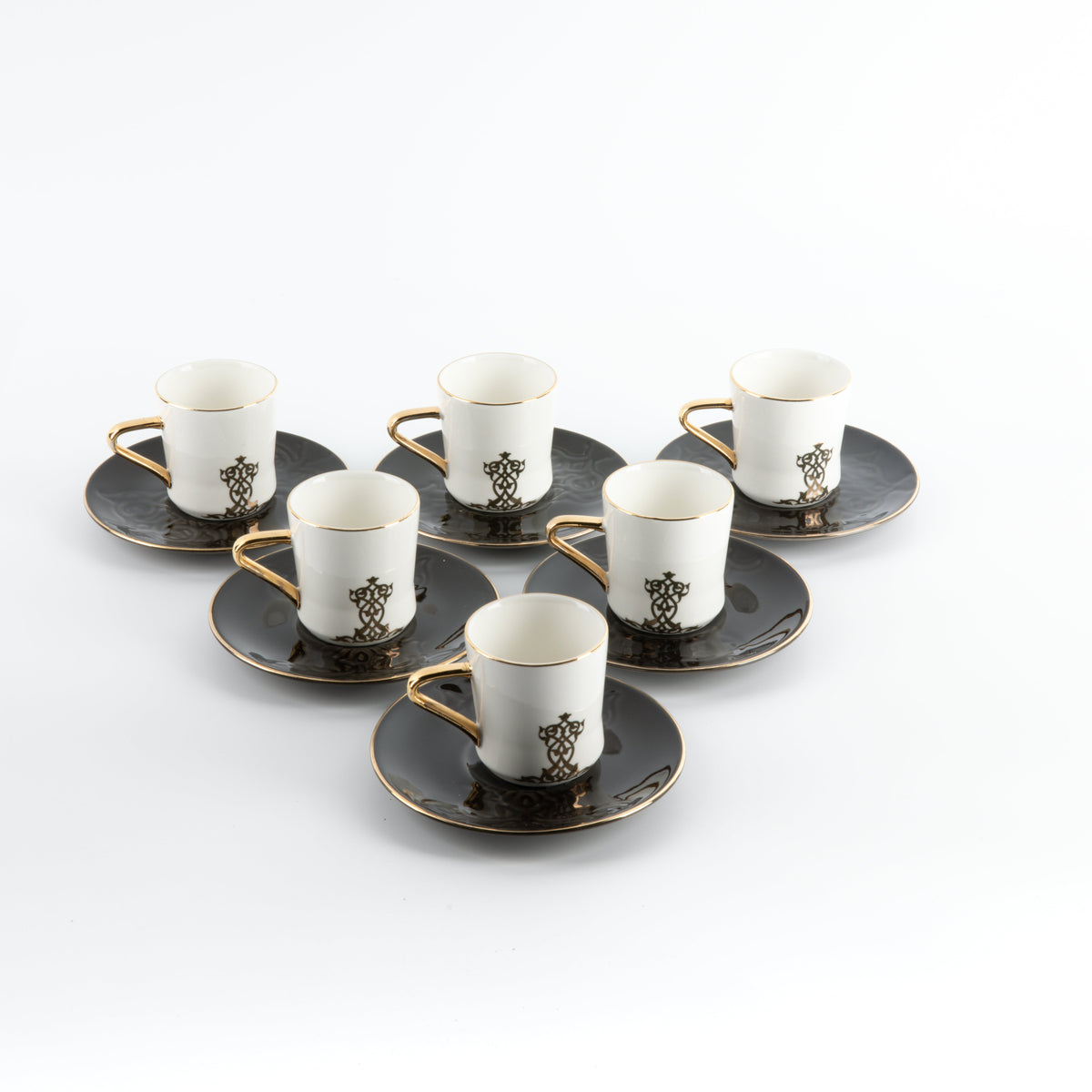 Naqsh - Espresso/Turkish Coffee Set (12-Pc)-Black & Gold