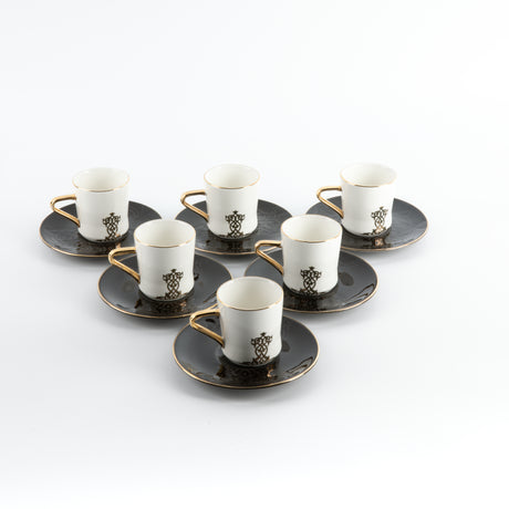 Naqsh - Espresso/Turkish Coffee Set (12-Pc)-Black & Gold