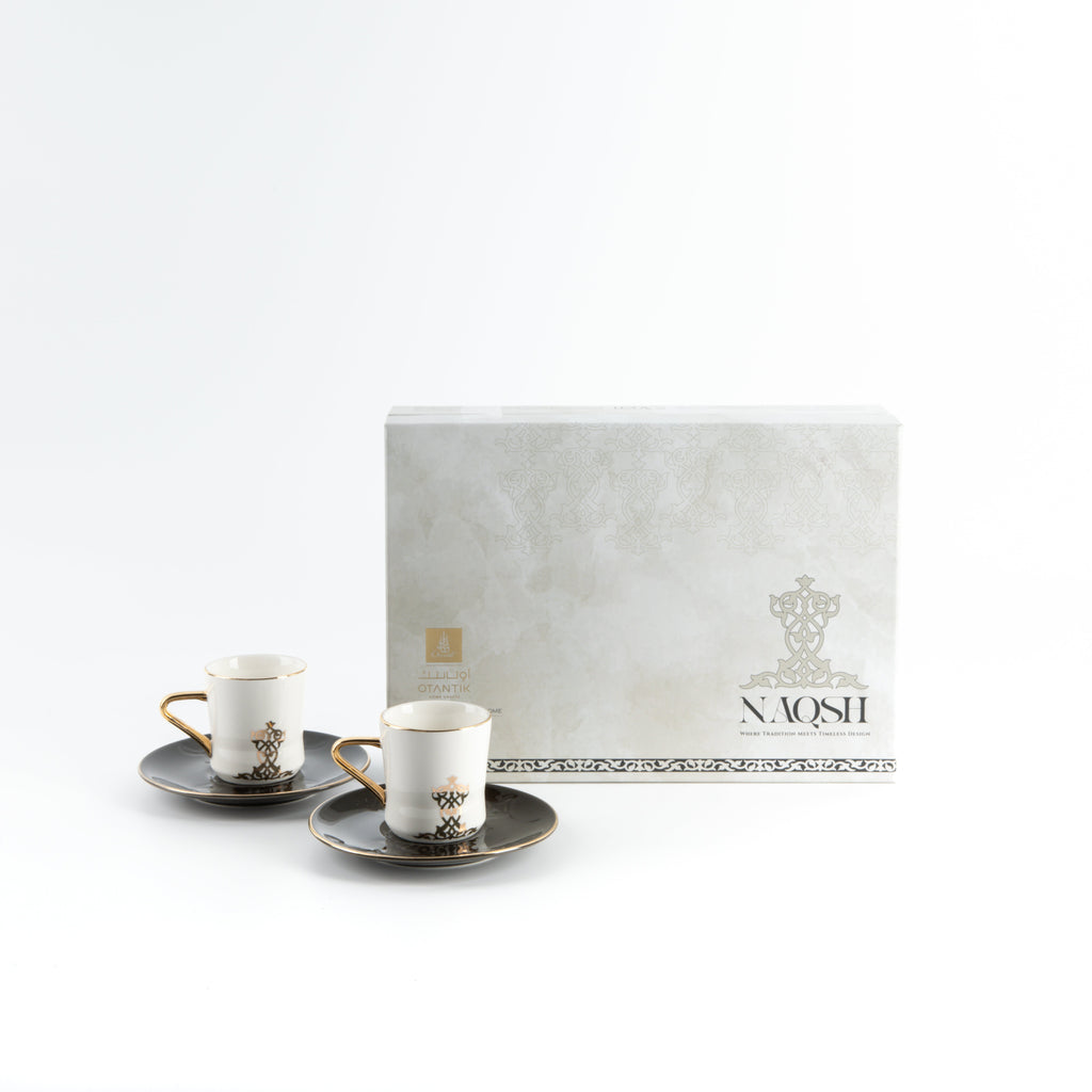 Naqsh - Espresso/Turkish Coffee Set (12-Pc)-Black & Gold