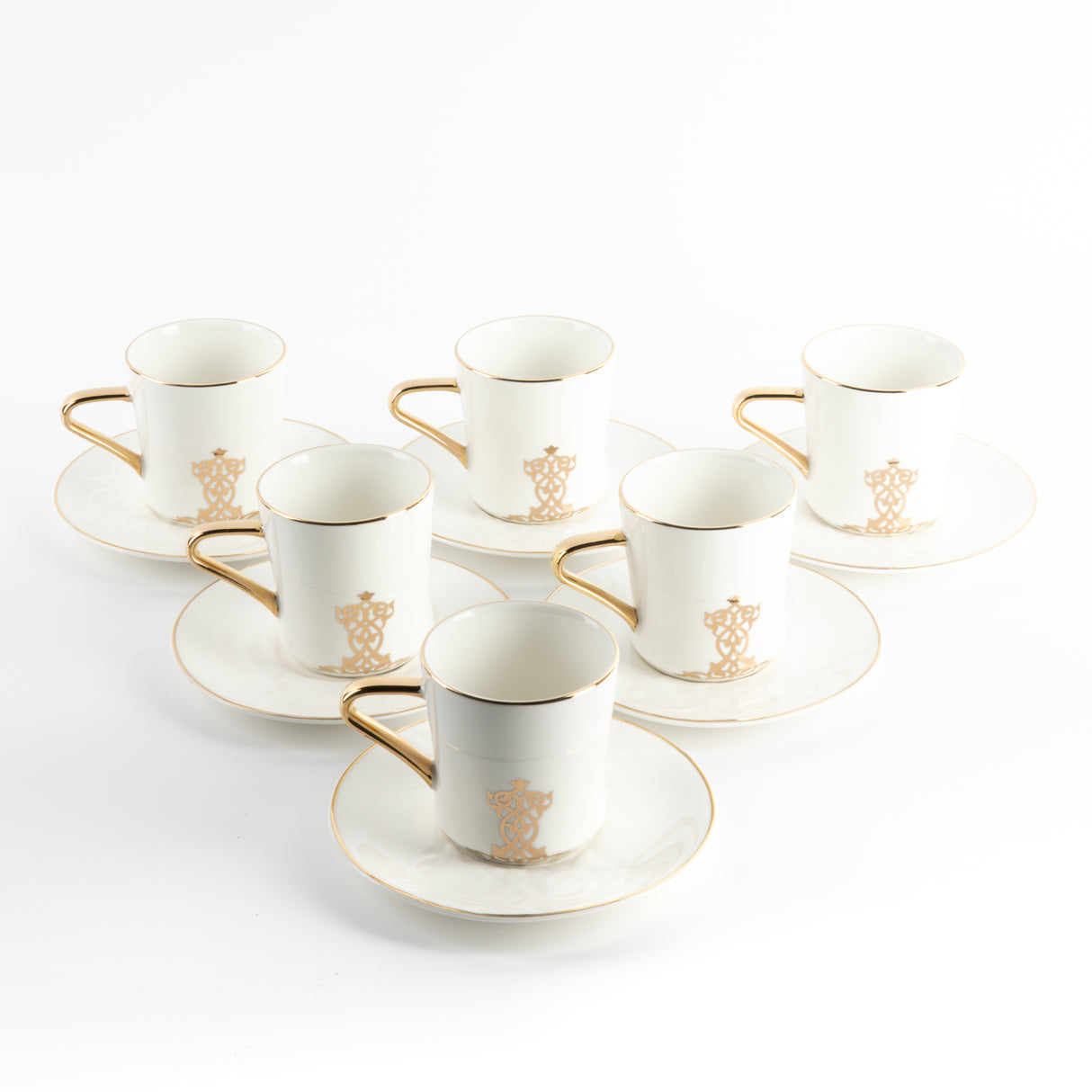 Naqsh - Cappuccino Set (12-Pc) -White & Gold