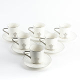 Naqsh - Cappuccino Set (12-Pc) -White & Silver