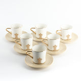 Naqsh - Cappuccino Set (12-Pc) -Ivory & Gold