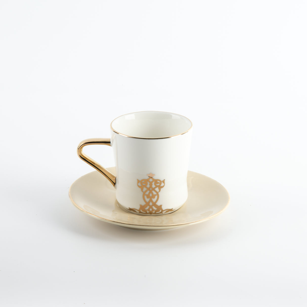 Naqsh - Cappuccino Set (12-Pc) -Ivory & Gold