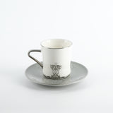 Naqsh - Cappuccino Set (12-Pc) -Grey & Silver