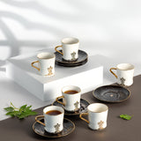 Naqsh -   Cappuccino Set (12-Pc) -Black & Gold