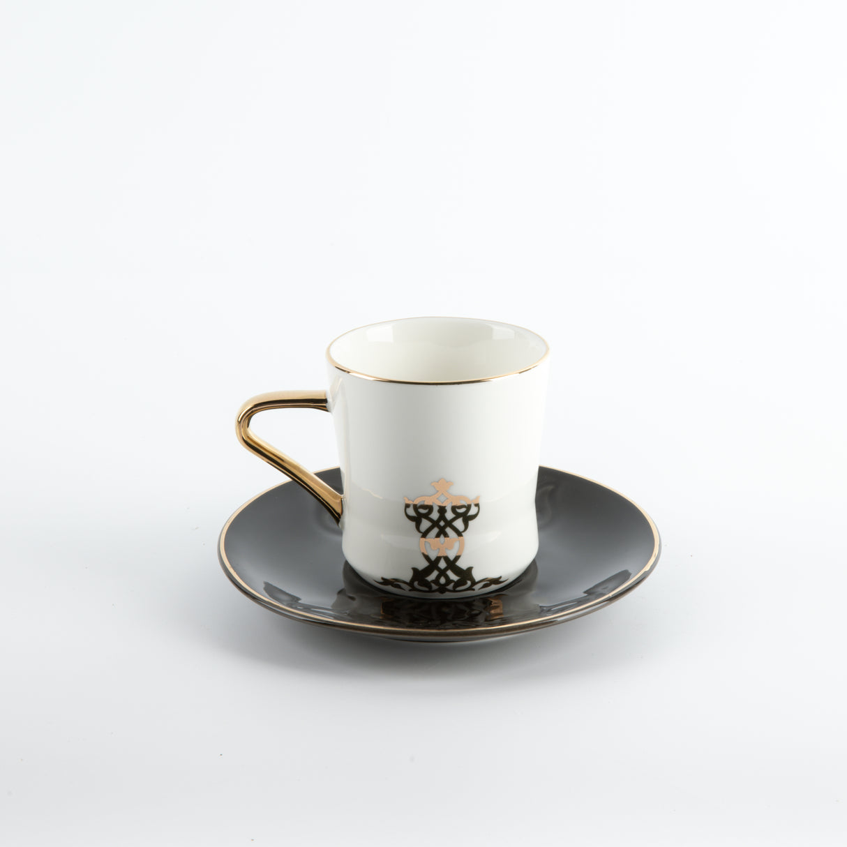 Naqsh -   Cappuccino Set (12-Pc) -Black & Gold