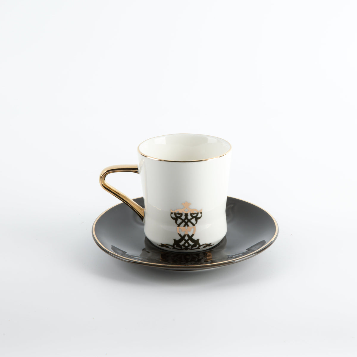 Naqsh -   Cappuccino Set (12-Pc) -Black & Gold