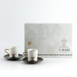 Naqsh -   Cappuccino Set (12-Pc) -Black & Gold
